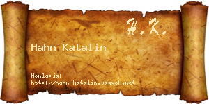 Hahn Katalin névjegykártya